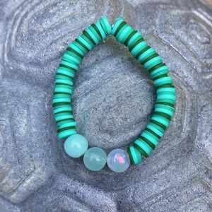 Cute moon breaded bracelet clay beads